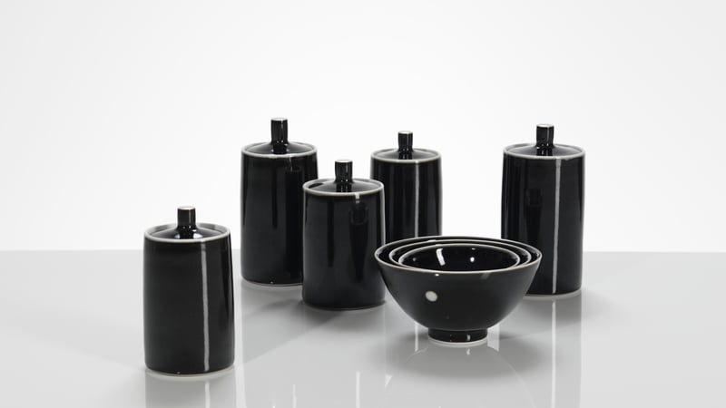  Pottery & Ceramics – Chris Keenan tenmoku caddies and bowls (credit Michael Harvey