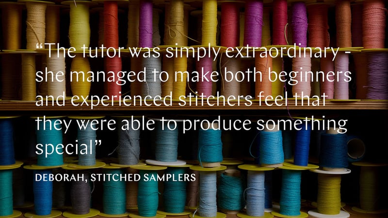 Review of Stiched Samples craft course at West Dean London