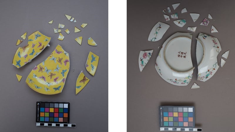 Figure 4 All sections cleaned and ready for bonding. After cleaning the delicacy of the decoration was even more apparent. 