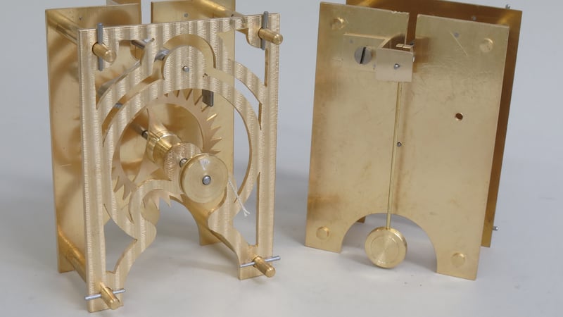 Escapement of clock on horology course at West Dean College