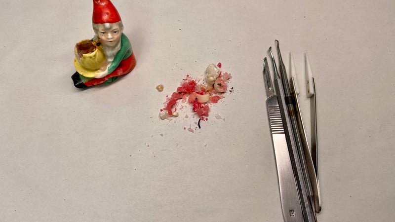 Removal of deposits of candle wax of from the interior of the object