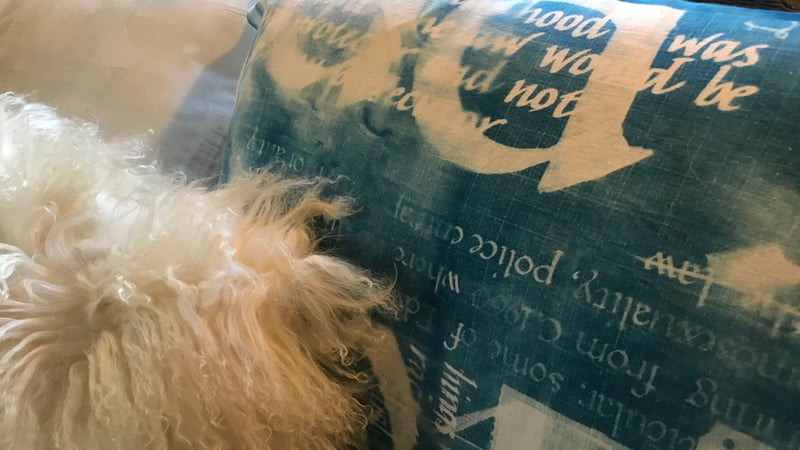 Law Quilt, pictured on display for the COMING IN exhibition. Image credit Scott Keir.