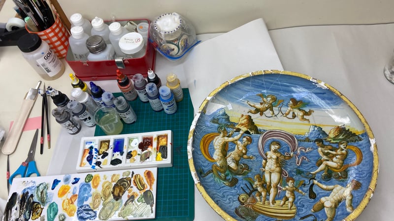 Figure 8: The dish during retouching stages