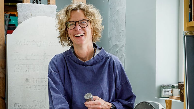 Lisi Ashbridge Tutor on the Foundation Diploma Letter Carving at West Dean