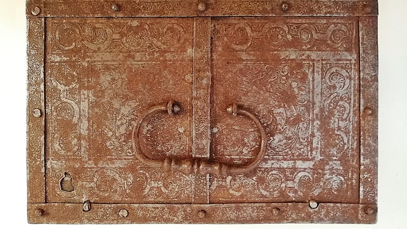 Fig 3. Casket showing the result of exposure to water and the extent of the corrosion.