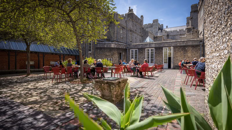 Students in the courtyard. Image © Chris Ison