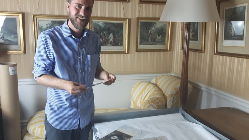 James Davis working on material from the West Dean Collection