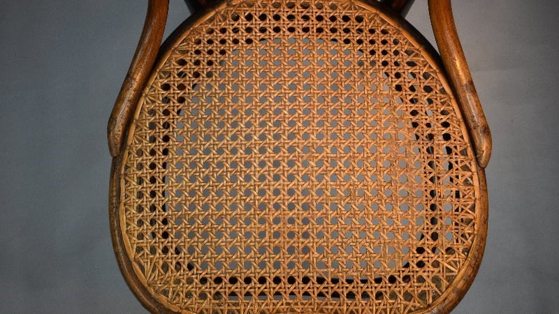 Figure 4: the cane seat was fixed with reclaimed cane woven through