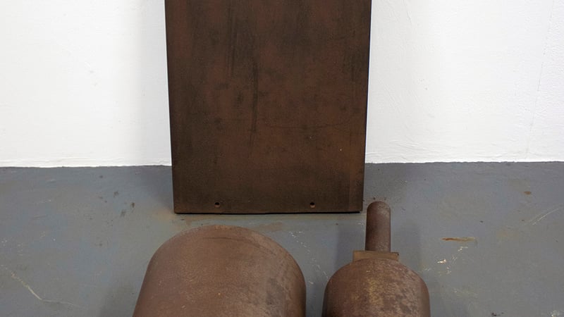 The heavy rollers and bed after cleaning