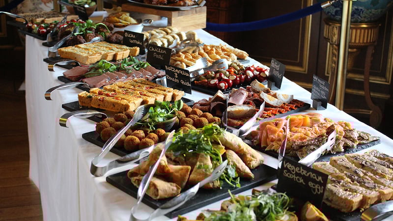 Lunch buffet at West Dean College of Arts and Conservation