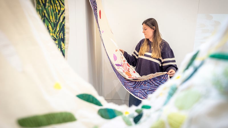 Isobel Honeywood working in studio