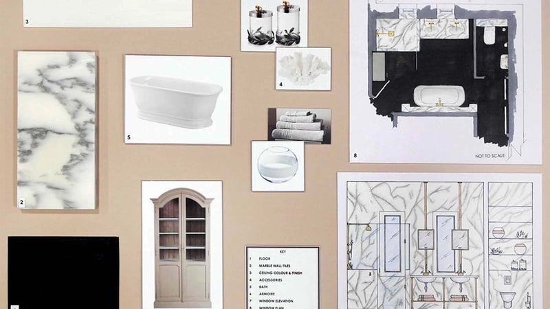 Anton Beekmans Bathroom Sample Board Online Diploma Interior Design