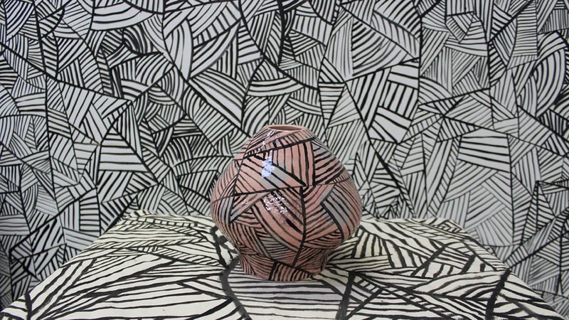 Agata Bogacka (MFA) Hide and Seek 2018, ceramics, canvas, acrylic paint