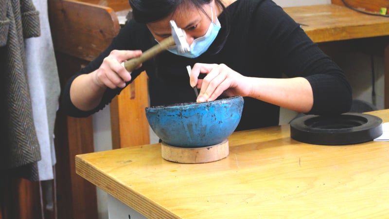 Jessica Jue in the workshop. 
