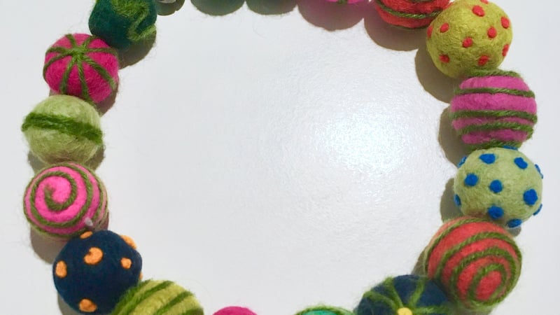Felt necklace - Victoria Brown short course at West Dean College