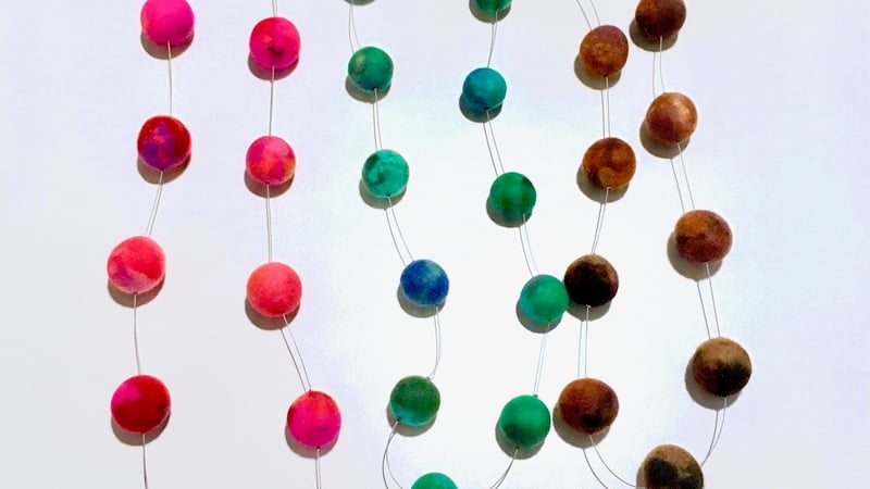 Spaced felt necklace - short course at West Dean College with Victoria Brown