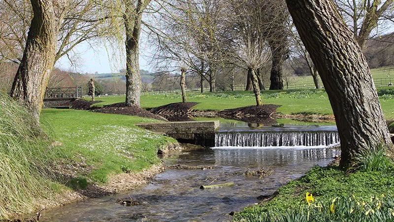 Weir in Spring at West Dean Gardens West Sussex