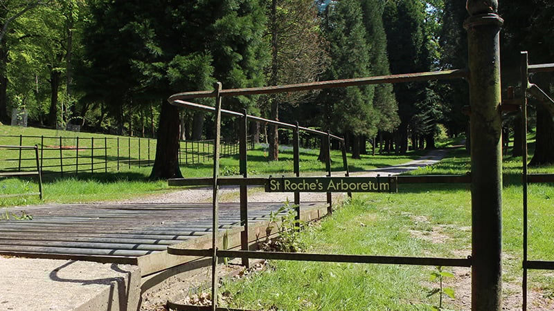 Sign for St Roche's Arboretum at West Dean West Sussex