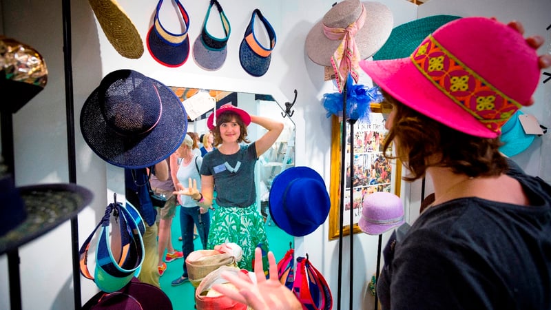 West Dean College Design and Craft Fair hat display 