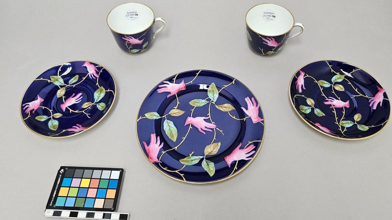 Salvador Dali and Edward James Tea Set Ceramics Conservation project West Dean