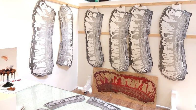 Current work as it is drying by Sarah Johns