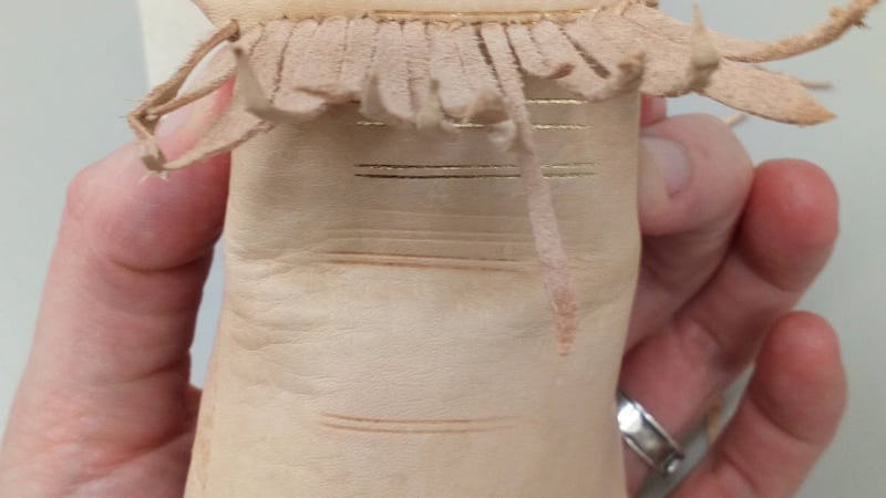 Figure 23: Model of the endband with the strips laced through (spine view)