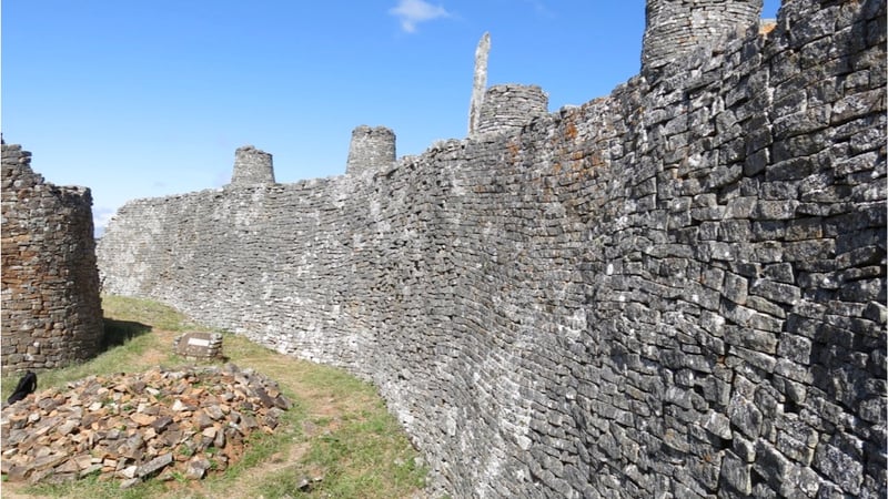 Castle wall for conservation work