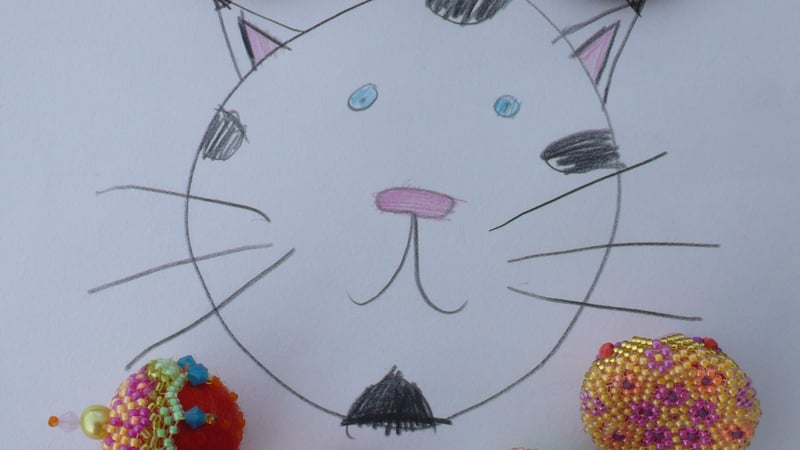 colourful beadwork button