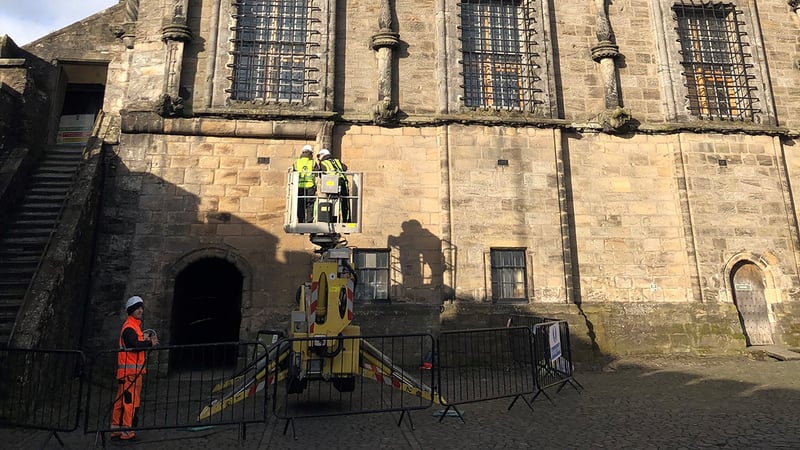 Graduate, Elena, at work as a stone conservator for Historic Environment Scotland