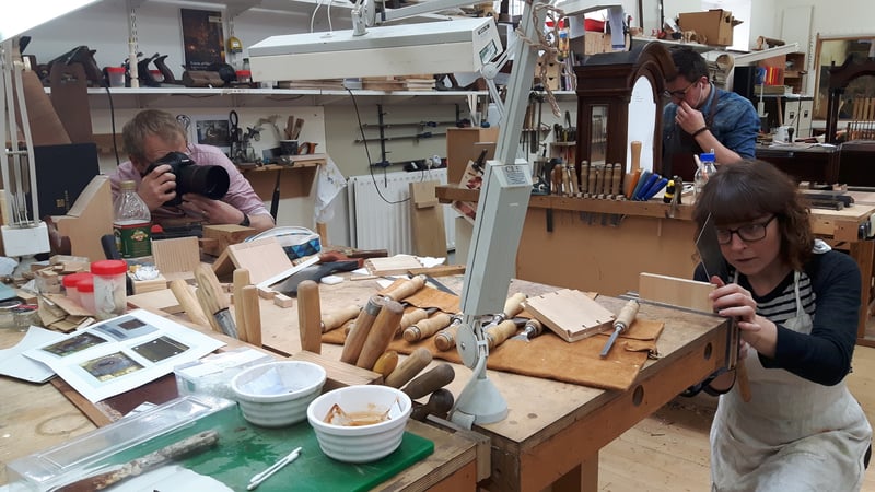Lucy Truelove student in the furniture workshop