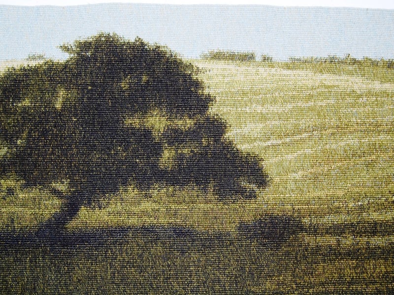 'Nowhere', a landscape tapestry woven by Philip Sanderson at West Dean Tapestry Studio