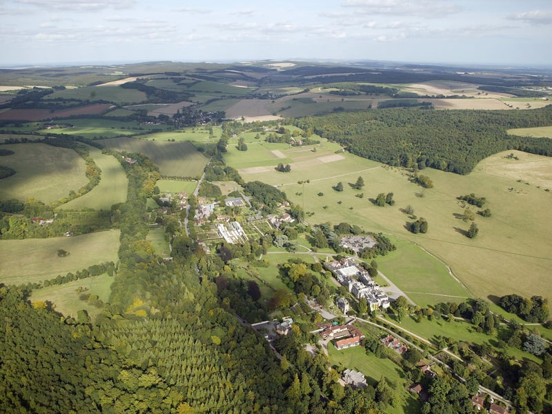 Aerial view of West Dean Estate