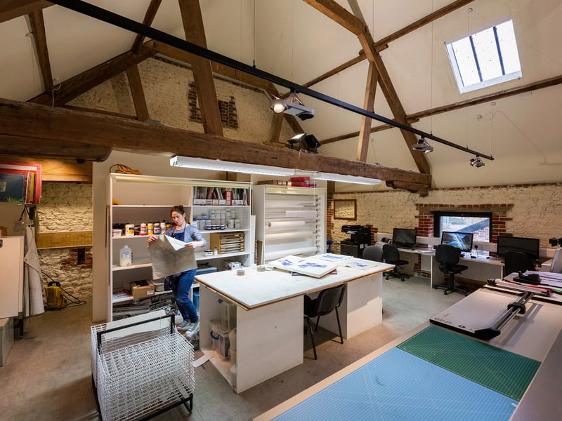 Large art studios for MFA students at West Dean College of Arts and Conservation