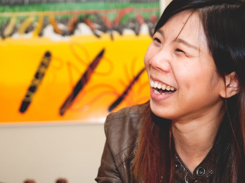 West Dean alumna laughing