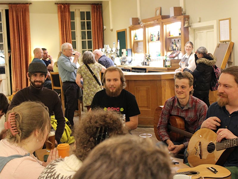 students in the Steward's bar