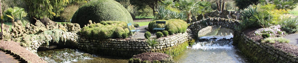 Flint Bridges in Spring Garden at West Dean