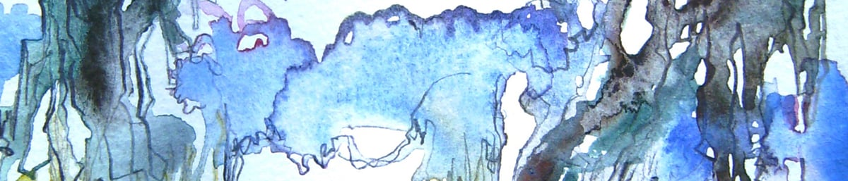 Bluebells and Grasses, artwork by Christine Forbes. Tutor at West Dean College of Arts and Conservation