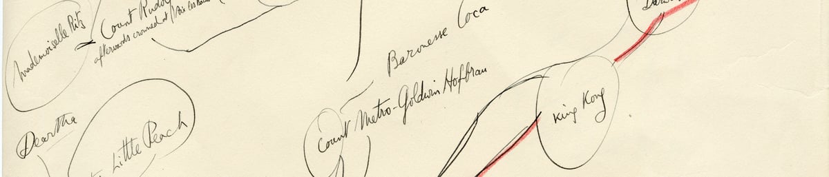 Edward James draft illustration for 'So Far So Glad' (detail). West Dean College, part of the Edward James Foundation.