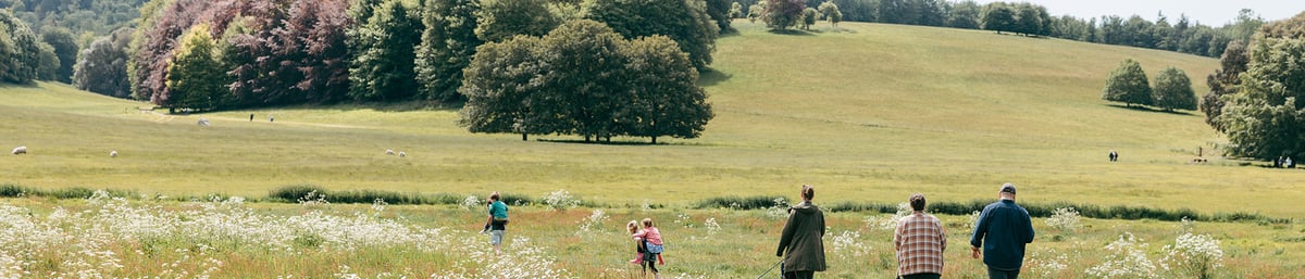 West Dean Sussex Arbortum with Tourists Walking