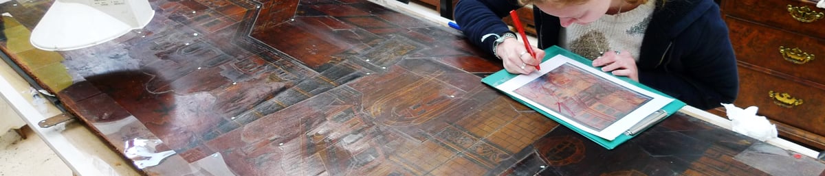 Conservation student from West Dean College of Arts and Conservation on work experience