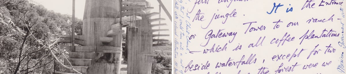 Unsent letter by Edward James detailing developments at Las Pozas, c.1960s. Courtesy of the Edward James Archives at West Dean College of Arts and Conservation.`