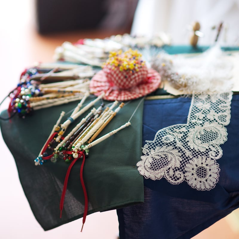 Lace making course with Jan Tregidgo at West Dean College of Arts and Conservation