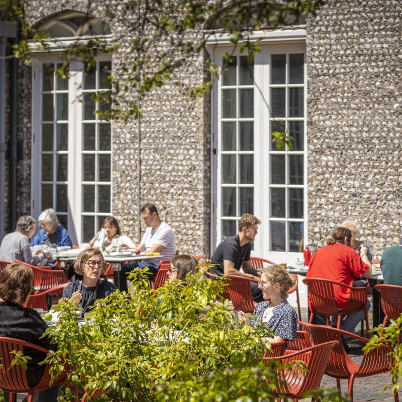 Student life in the courtyard. Photo by Chris Ison 
