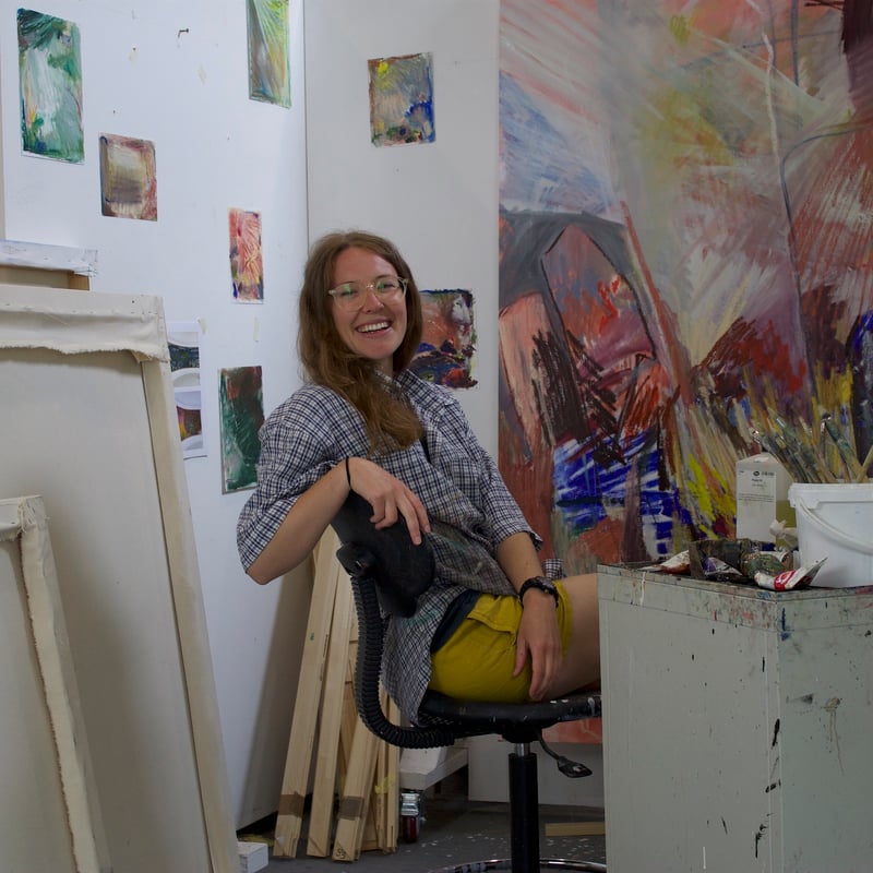 Jemima Moore in the studio