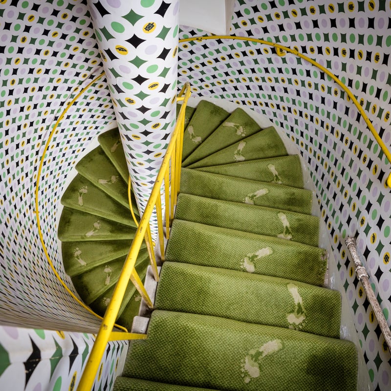 Tilly Losch footprint carpet - one of the highlights of the house tour. Image copyright Chris Ison
