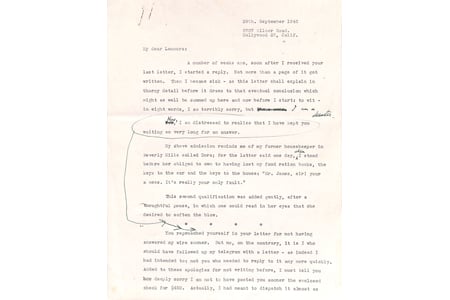 Edward James to Leonora Carrington, September 1946. © West Dean College of Arts and Conservation. 