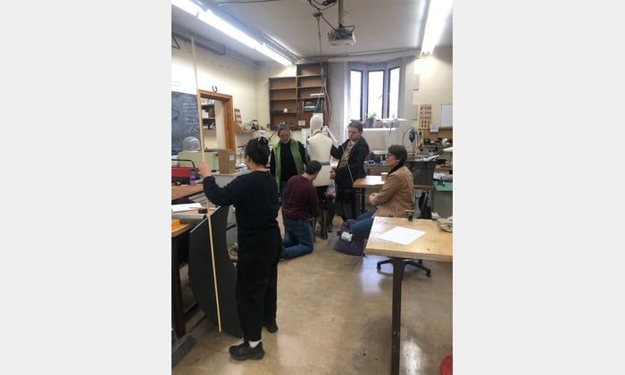 Figure 3. Taking measurements for the leg supports.