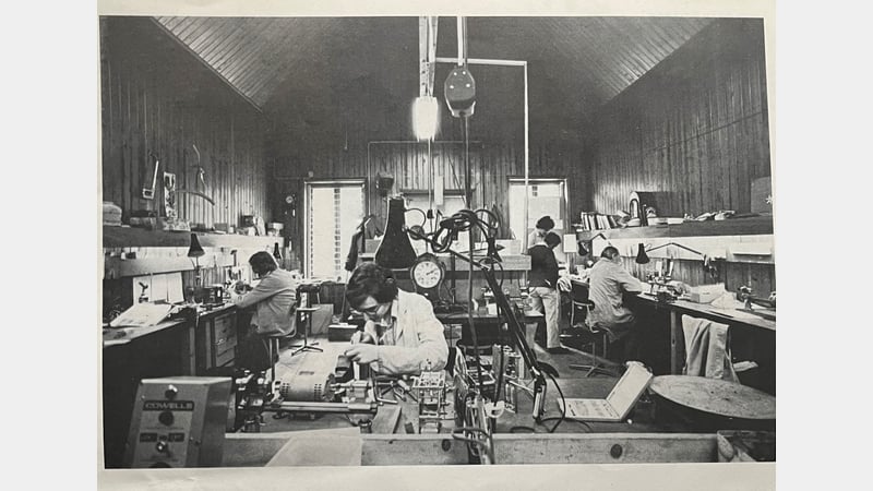 The original Clocks workshop at West Dean, circa 1979/1980.