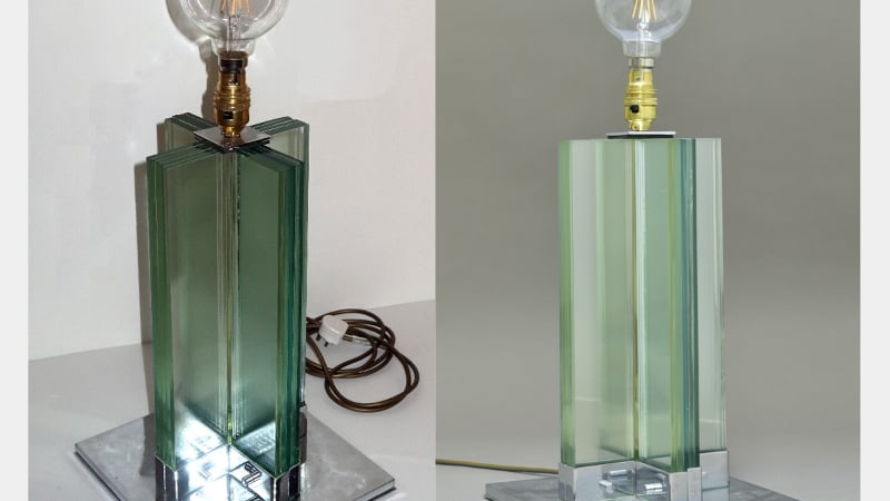 Glass and Chrome Table Lamp, designed by Jean-Michel Frank circa 1940s, West Dean Collection, photo courtesy of Sujin Jung.