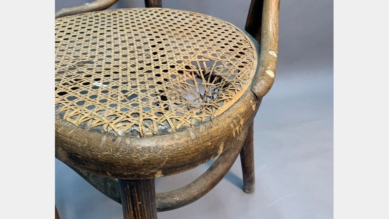 Figure 1: Severe damage to the cane seat